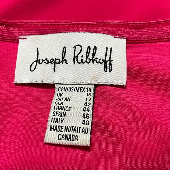 JOSEPH RIBKOFF Poly Spandex Hyper Pink Popover Top MADE IN CANADA 🇨🇦 Sz 14 - Picture 5 of 8